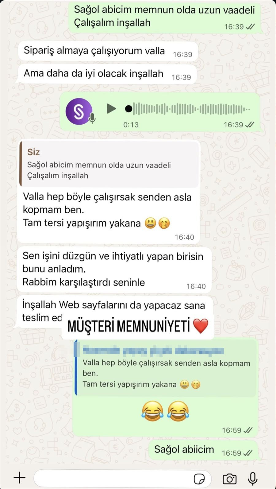 Müşteri mesajı 2